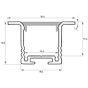 Rutec Projekt Profil de collerette TKP18/18 / 2M version pour montage encastr�, profond, aluminium anodis�
