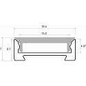 Rutec Projekt Profil en U FUP18/7 V2 / 2M plat, aluminium anodis�