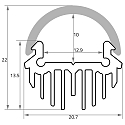 Rutec Projekt Profil tubulaire RPD21 / 2M, aluminium anodis�