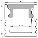 Rutec Projekt Profil en U MUP6/6 MINI, aluminium anodis�