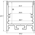 Rutec Projekt Profil en U TUP35/35 version pour montage en surface, aluminium anodis�