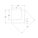 Rutec Projekt Mousse de support PU VOUTE 5X5 / 2M angulaire, blanche