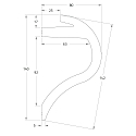 Rutec Projekt Mousse de support PU VOUTE 14X8 / 2M, blanche