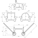 Rutec Projekt Profil de collerette FLAT 23/12K - 2M plat, aluminium anodis�