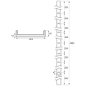 Rutec Projekt mounting profile PFH405 / PFH415 / PFH455 - 2M, aluminium