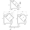 Rutec Projekt corner profile 22/22E, 45� - 2M, aluminium