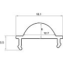 Rutec Projekt accessories profile cover LENS 30� - PFH405/8 / PFH415/8 / PFH425 / PFH435 / PFH455 - 2M symmetrical, with lens optics