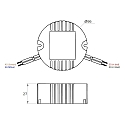 Rutec Projekt Driver de LED 350MA / 8-12W rond, avec c�ble ouvert, courant constant, dimmable, bleu