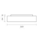 SIGOR surface luminaire DISC IP20, white dimmable