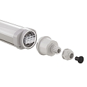 damp-proof luminaire TRICOLOUR IP65, white 