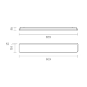 SIGOR Luminaire de plafond PLANK IP54, argent gradable