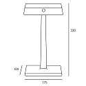 battery table lamp NUINDIE CHARGE square, dimmable, with Qi charging function IP54, white dimmable
