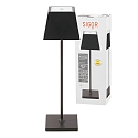 SIGOR Lampe de table � accu NUINDIE angulaire, CCT Switch IP54, noir nuit gradable
