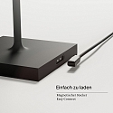 SIGOR Lampe de table � accu NUINDIE angulaire, CCT Switch IP54, noir nuit gradable