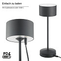 SIGOR battery table lamp VELUNA up / down, CCT Switch, set of 1, with touch dimmer IP44, night black dimmable