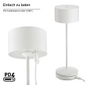 SIGOR Lampe de table � accu VELUNA haut / bas, CCT Switch, lot de 1, avec variateur tactile IP44, blanc neige gradable