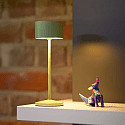 SIGOR Lampe de table � accu VELUNA haut / bas, CCT Switch, lot de 1, avec variateur tactile IP44, vert sauge gradable