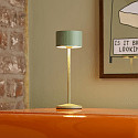 SIGOR Lampe de table � accu VELUNA haut / bas, CCT Switch, lot de 1, avec variateur tactile IP44, vert sauge gradable