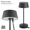 SIGOR battery table lamp FACETTA down, CCT Switch, set of 1, with touch dimmer IP44, night black dimmable