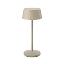 Lampe de table � accu FACETTA Bas, CCT Switch, lot de 1, avec variateur tactile IP44, beige dune gradable