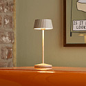 SIGOR Lampe de table � accu FACETTA Bas, CCT Switch, lot de 1, avec variateur tactile IP44, beige dune gradable
