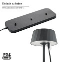 SIGOR battery table lamp FACETTA down, CCT Switch, set of 3, with touch dimmer IP44, night black dimmable