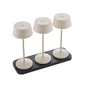 Lampe de table � accu FACETTA Bas, CCT Switch, lot de 3, avec variateur tactile IP44, beige dune gradable