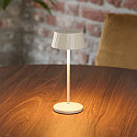 SIGOR Lampe de table � accu FACETTA Bas, CCT Switch, lot de 3, avec variateur tactile IP44, beige dune gradable