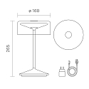 SIGOR battery table lamp NUMOTION CCT Switch, with touch dimmer IP54, powder coated, plum blue dimmable