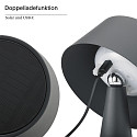 SIGOR Lampe de table à accu SOLINO IP44, gris graphite gradable