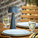 SIGOR Lampe de table à accu SOLINO IP44, gris graphite gradable