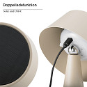 SIGOR Lampe de table solaire SOLINO inclinable, avec batterie, avec fonction de charge USB, fixation magn�tique IP44, mat