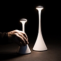 SIGOR Lampe de table � accu NUDROP MINI CCT Switch, avec variateur tactile IP54, vert sauge gradable