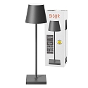 SIGOR Lampe de table � accu NUINDIE USB-C haut / bas, avec connexion USB, CCT Switch, avec variateur tactile IP54