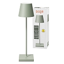 SIGOR battery table lamp NUINDIE USB-C round, CCT Switch, with touch dimmer IP54, sage green dimmable