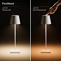 SIGOR Lampe de table � accu NUINDIE USB-C rond, CCT Switch, avec variateur tactile IP54, bleu prune gradable