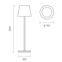 SIGOR Lampe de table � accu NUINDIE USB-C rond, CCT Switch, avec variateur tactile IP54, bleu prune gradable