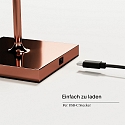 SIGOR Lampe de table � accu NUINDIE USB-C haut / bas, avec connexion USB, CCT Switch, avec variateur tactile IP54, cuivre gradable