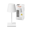 SIGOR Lampe de table � accu NUINDIE MINI USB-C rond, CCT Switch, avec variateur tactile IP54, blanc neige gradable