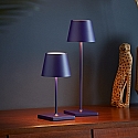 SIGOR Lampe de table � accu NUINDIE MINI USB-C rond, CCT Switch, avec variateur tactile IP54, bleu prune gradable