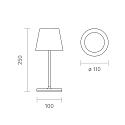 SIGOR Lampe de table � accu NUINDIE MINI USB-C rond, CCT Switch, avec variateur tactile IP54, bleu prune gradable