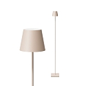 SIGOR Lampadaire � accu NUINDIE USB-C haut / bas, avec connexion USB, CCT Switch, avec variateur tactile IP54, beige dune gradable