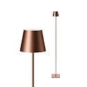 SIGOR Lampadaire � accu NUINDIE USB-C haut / bas, avec connexion USB, CCT Switch, avec variateur tactile IP54, bronze gradable