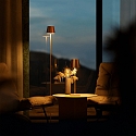 SIGOR Lampadaire � accu NUINDIE USB-C haut / bas, avec connexion USB, CCT Switch, avec variateur tactile IP54, bronze gradable