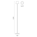 SIGOR Lampadaire � accu NUINDIE USB-C haut / bas, avec connexion USB, CCT Switch, avec variateur tactile IP54, bronze gradable
