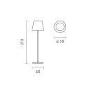 SIGOR Lampe de table � accu NUINDIE POCKET USB-C haut / bas, avec connexion USB, CCT Switch, avec variateur tactile IP54