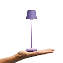 SIGOR Lampe de table � accu NUINDIE POCKET USB-C rond, CCT Switch, avec variateur tactile IP54, violette gradable