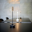 SIGOR battery table lamp NUCANDLE with touch dimmer IP54, glossy, copper, black dimmable