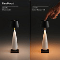SIGOR Lampe de table � accu THALA rond, CCT Switch, avec variateur tactile IP65, noir nuit, c�ramique blanche gradable