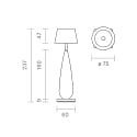 SIGOR Lampe de table � accu THALA rond, CCT Switch, avec variateur tactile IP65, noir nuit, c�ramique blanche gradable